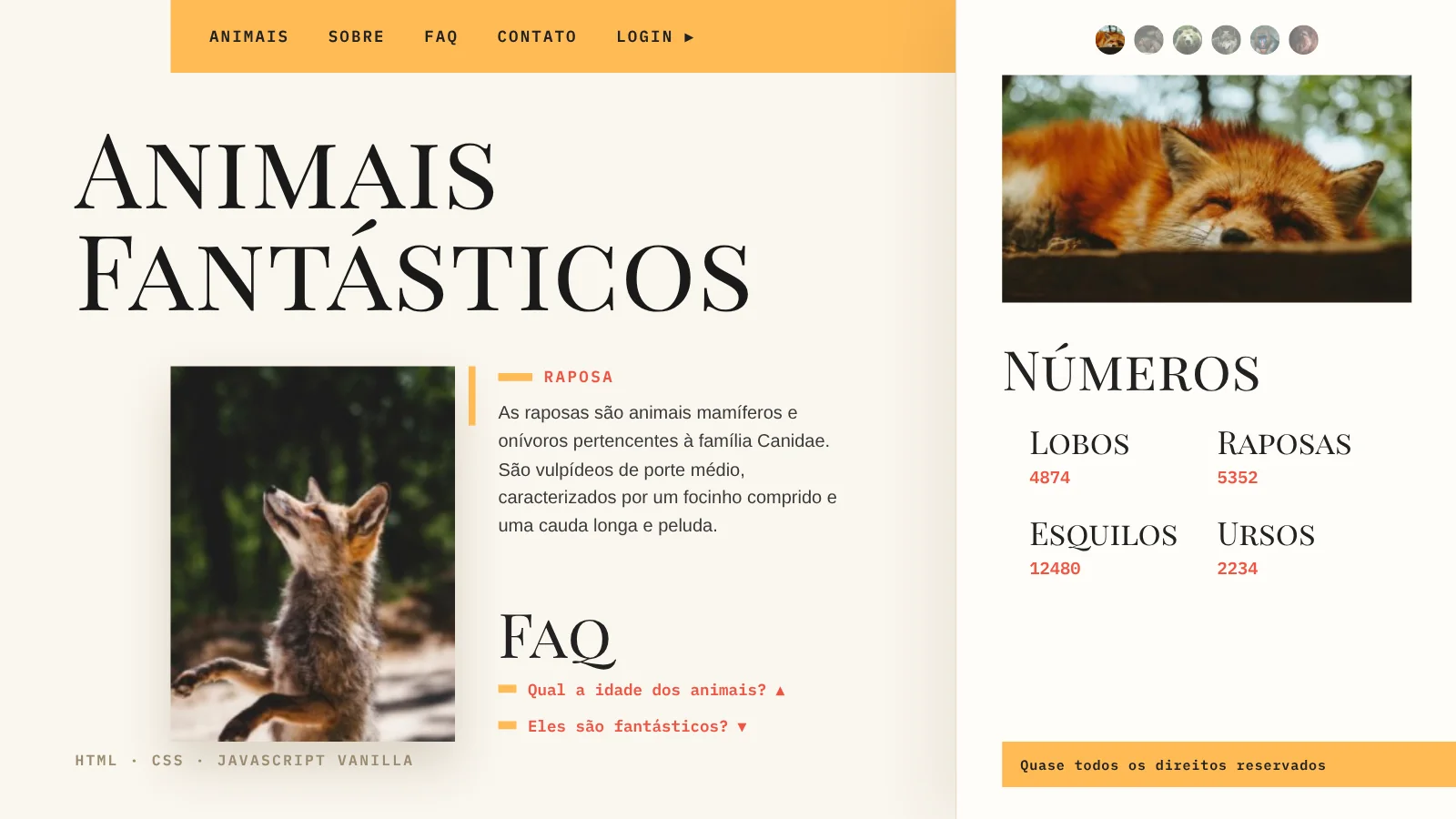 Banner do projeto Animais Web