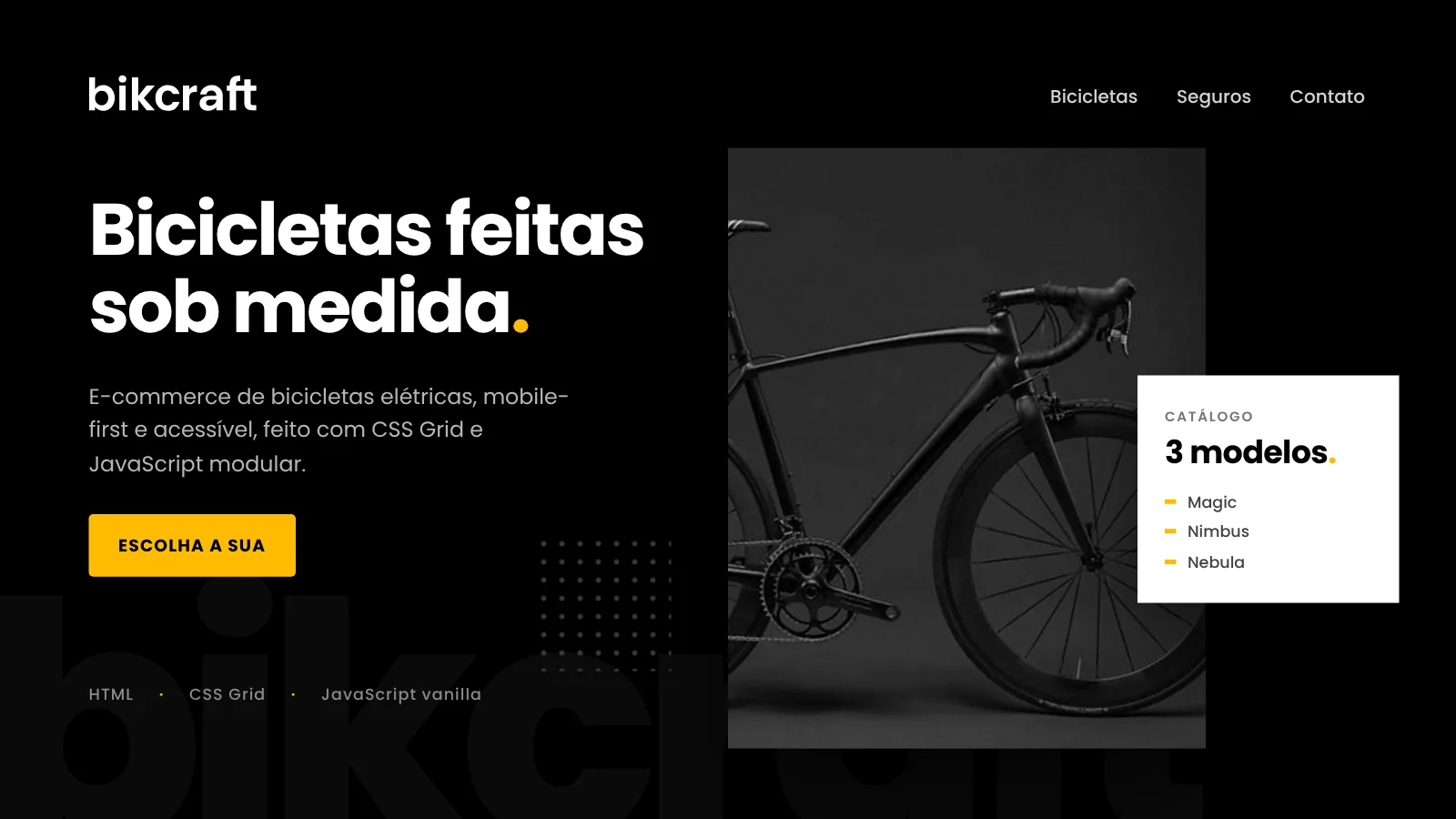Banner do projeto Bikcraft Web